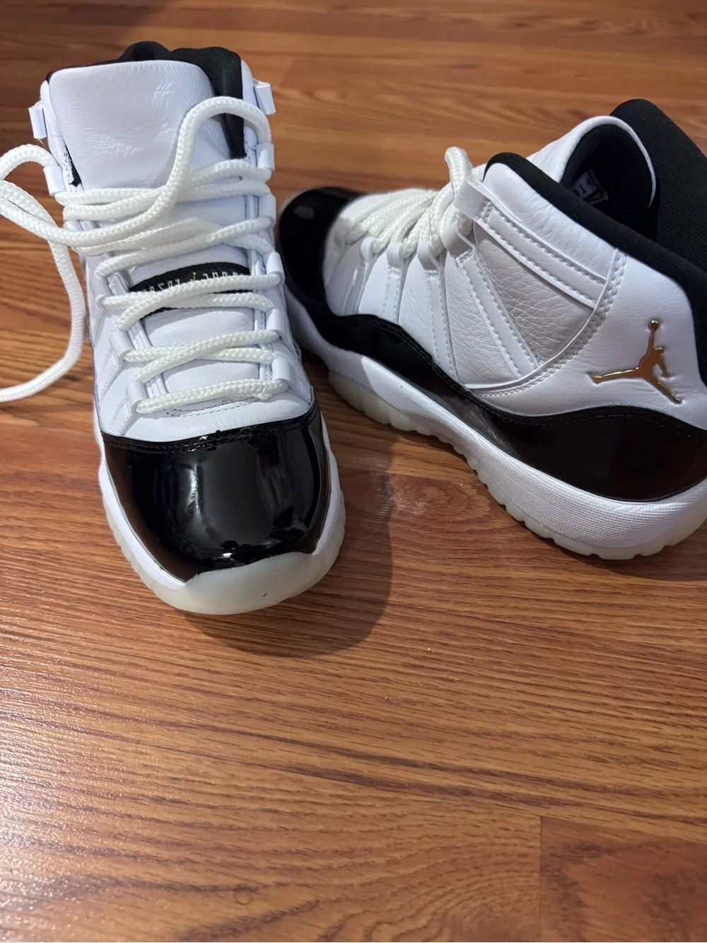 Jordan Kids Black, White & Gold High-Top Basketball Sneakers